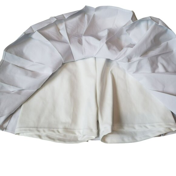 NEW Heros White The Tennis Swim Pleated Preppy Mini Skirt Athletic Workout Cute - Picture 11 of 11